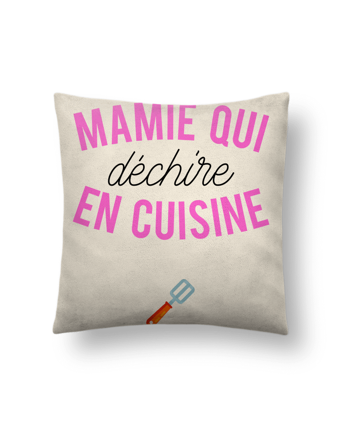 Coussin suédine Mamie qui déchire en cuisine par tunetoo