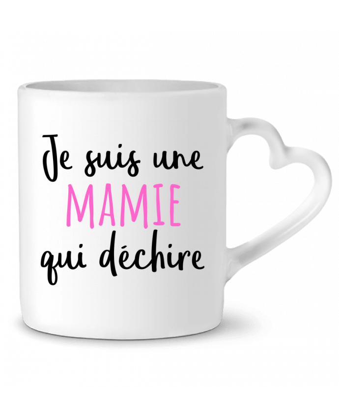 Mug coeur Je suis une mamie qui déchire par tunetoo