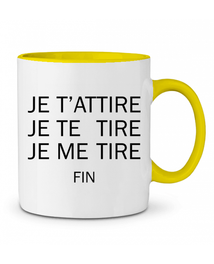 Two-tone Ceramic Mug Je t'attire, Je te tire, Je me tire FIN tunetoo