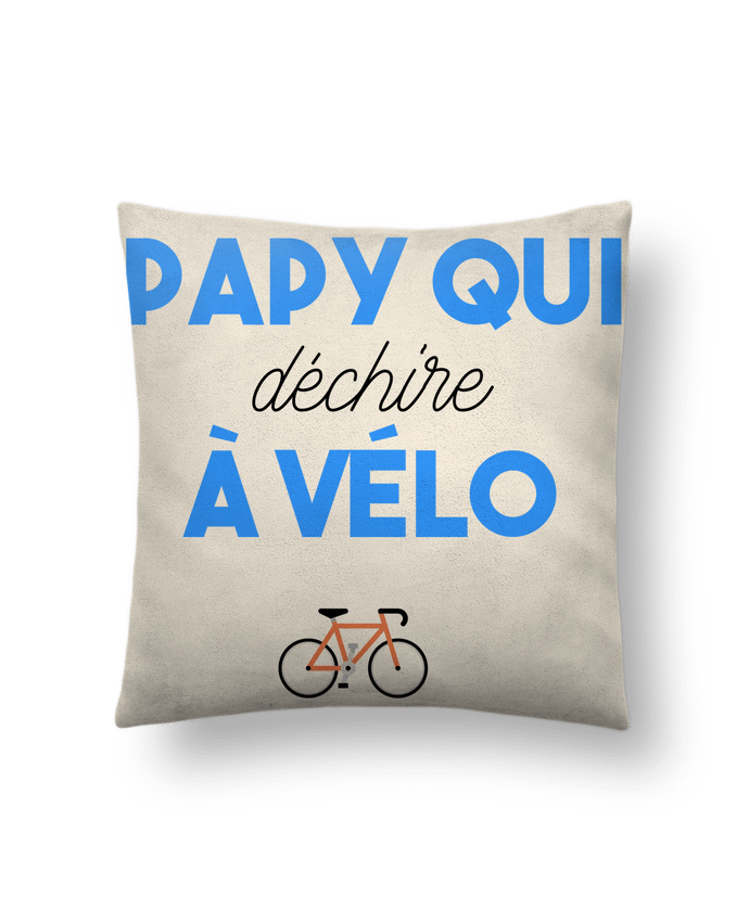 Coussin suédine Papy qui déchire à Vélo par tunetoo