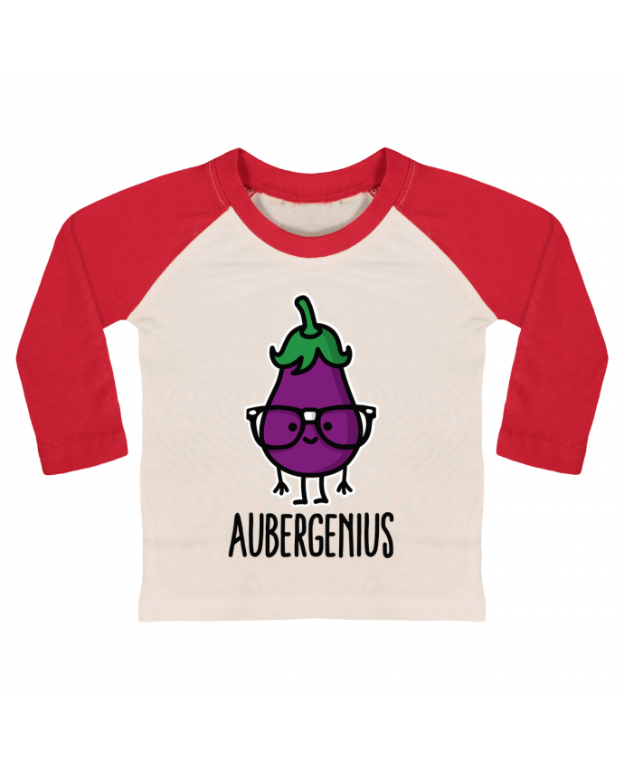 Camiseta Bebé Béisbol Manga Larga Aubergenius por LaundryFactory