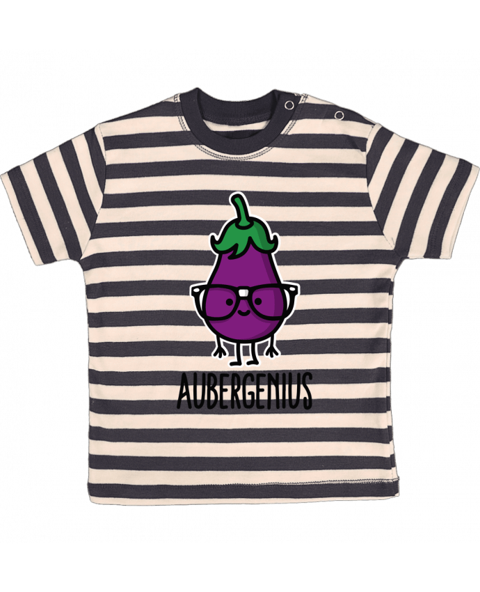 Camiseta Bebé a Rayas Aubergenius por LaundryFactory