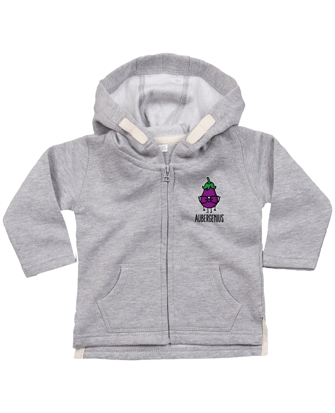 Hoddie with zip for baby Aubergenius by LaundryFactory