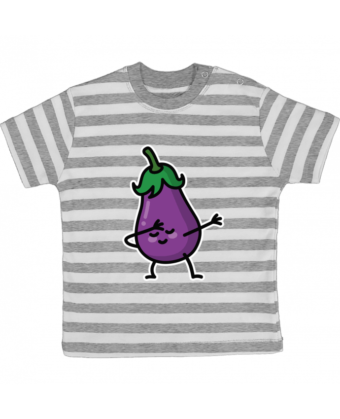 T-shirt baby with stripes Aubergine dab by LaundryFactory