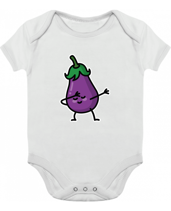 Body bébé manches contrastées Aubergine dab par LaundryFactory