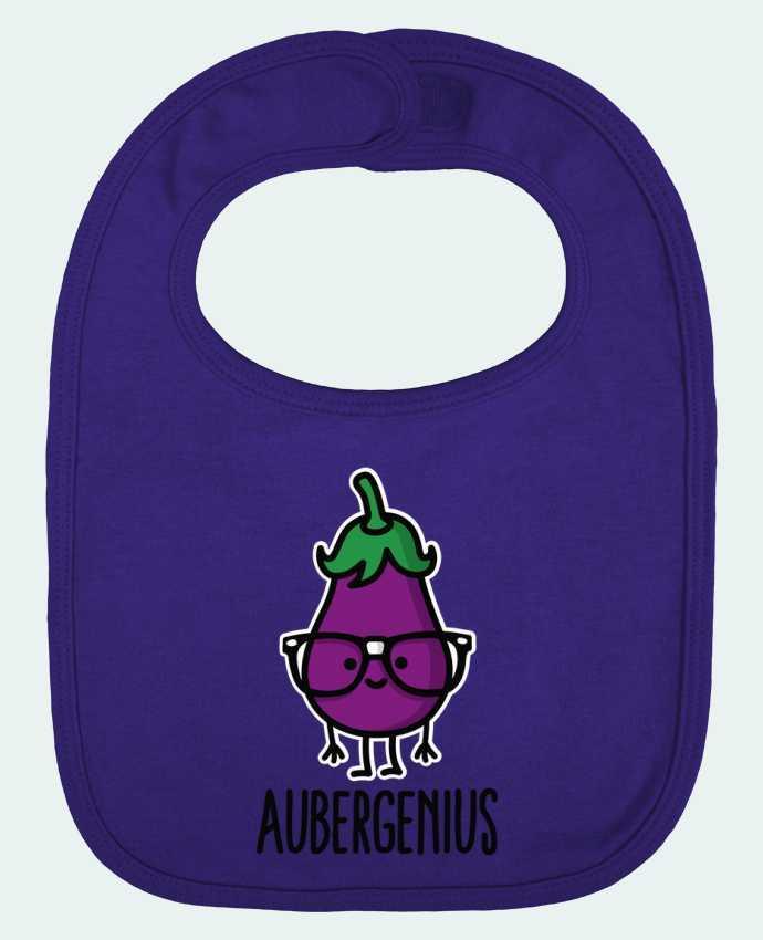 Baby Bib plain and contrast Aubergenius by LaundryFactory