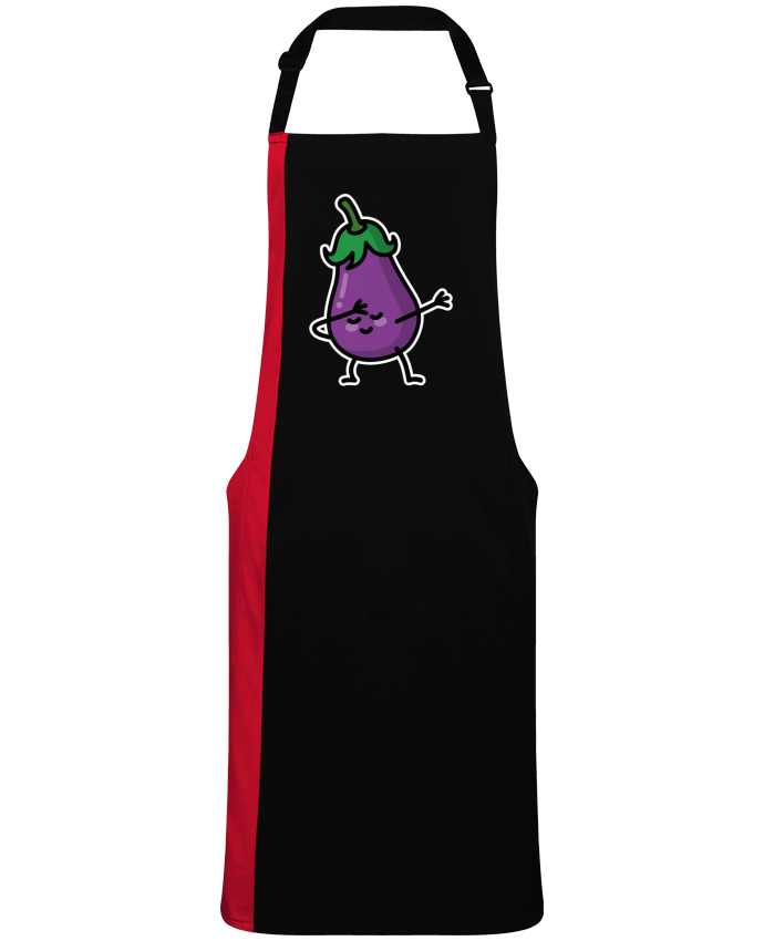 Two-tone long Apron Aubergine dab by  LaundryFactory