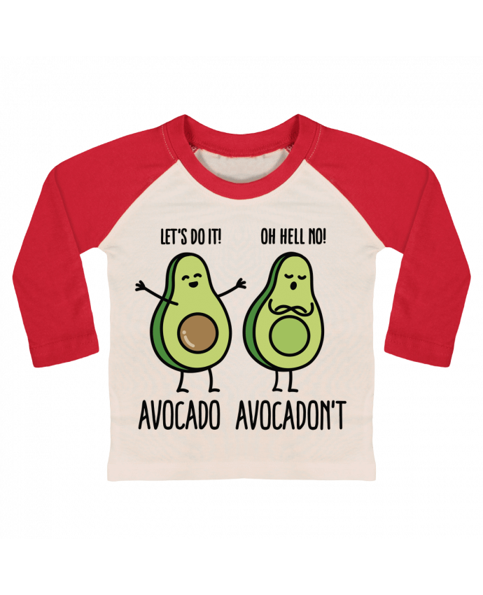 Camiseta Bebé Béisbol Manga Larga Avocado avocadont por LaundryFactory