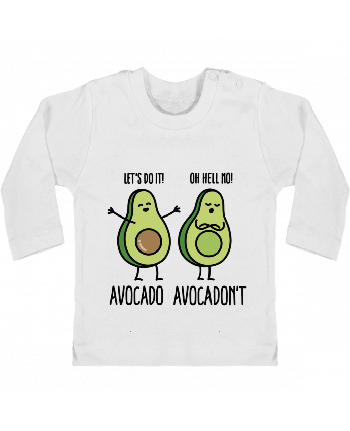 Baby T-shirt with press-studs long sleeve Avocado avocadont manches longues du designer LaundryFactory