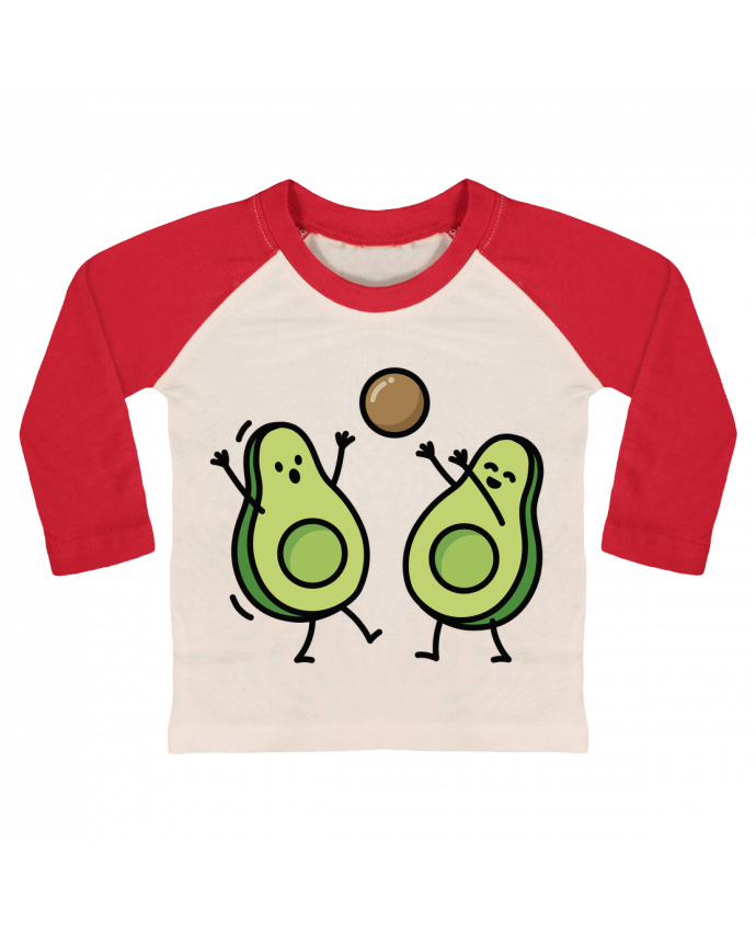 T-shirt baby Baseball long sleeve Avocado handball by LaundryFactory