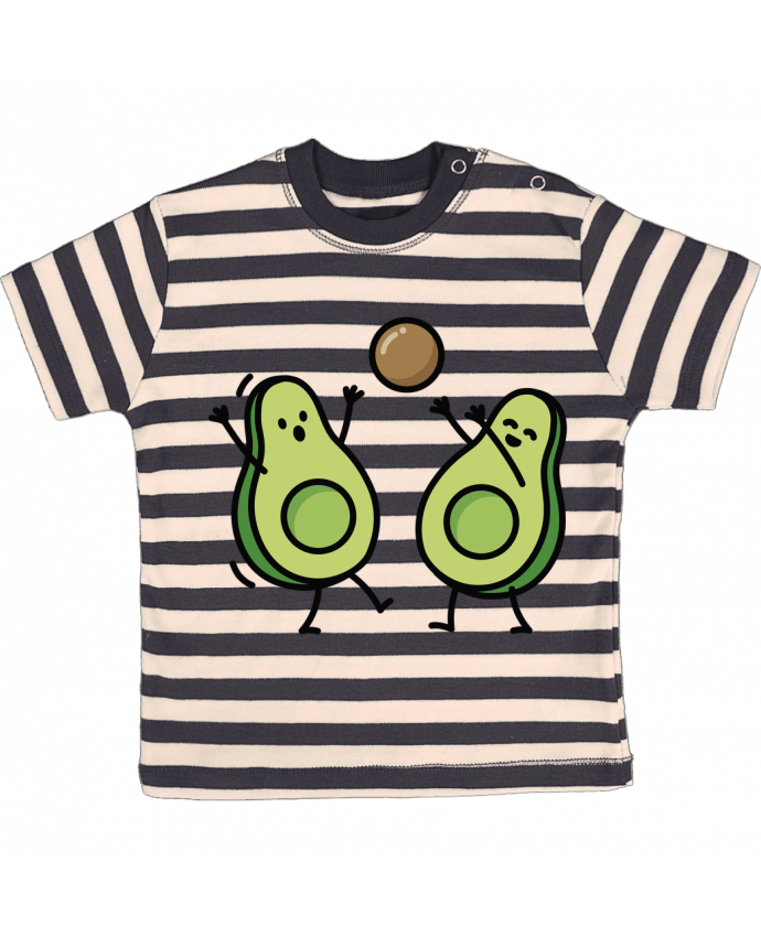 T-shirt baby with stripes Avocado handball by LaundryFactory