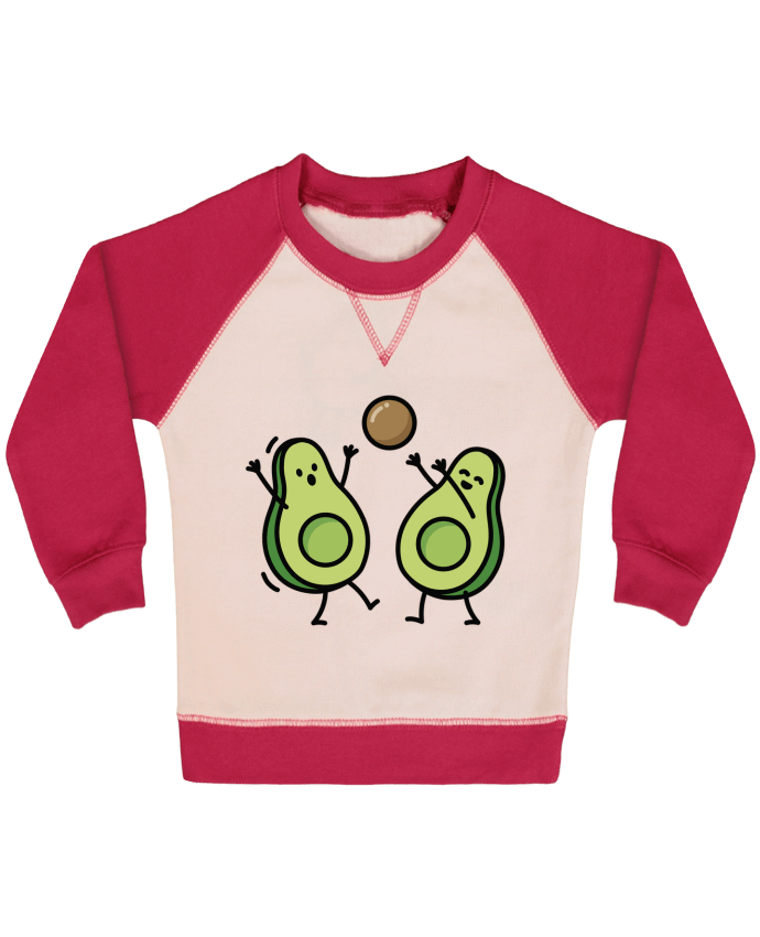 Sweatshirt Baby crew-neck sleeves contrast raglan Avocado handball by LaundryFactory