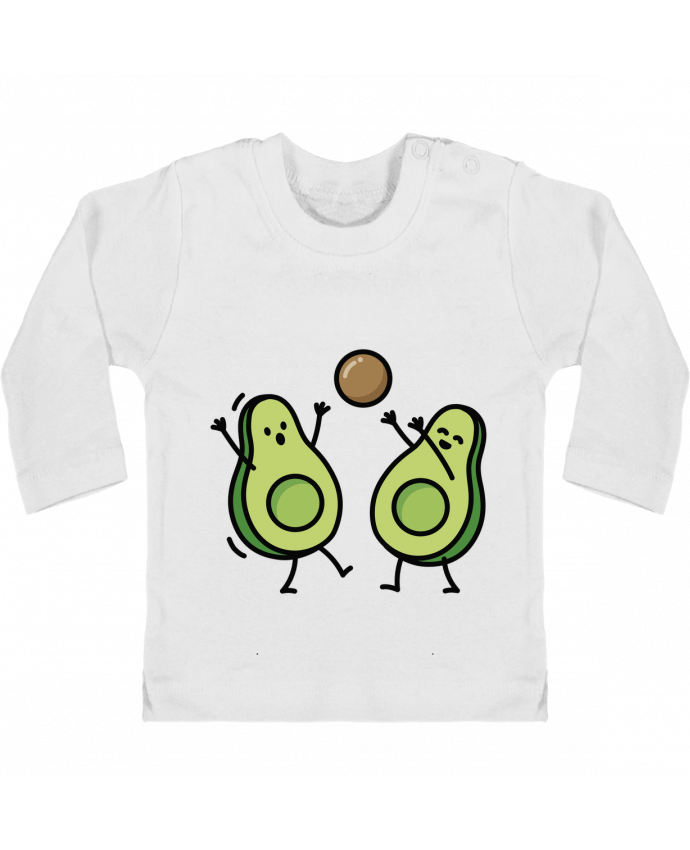 Baby T-shirt with press-studs long sleeve Avocado handball manches longues du designer LaundryFactory