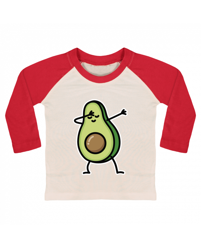 T-shirt baby Baseball long sleeve Avocado dab by LaundryFactory