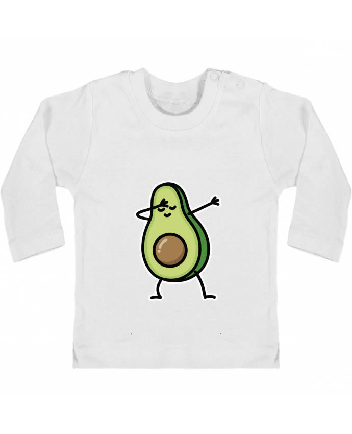 Baby T-shirt with press-studs long sleeve Avocado dab manches longues du designer LaundryFactory