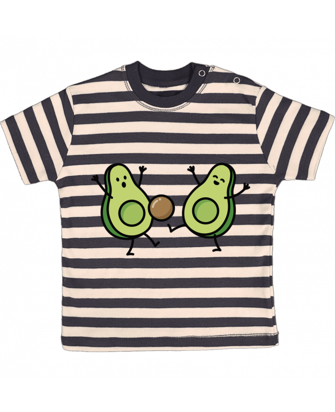 Tee-shirt bébé à rayures Avocado soccer par LaundryFactory