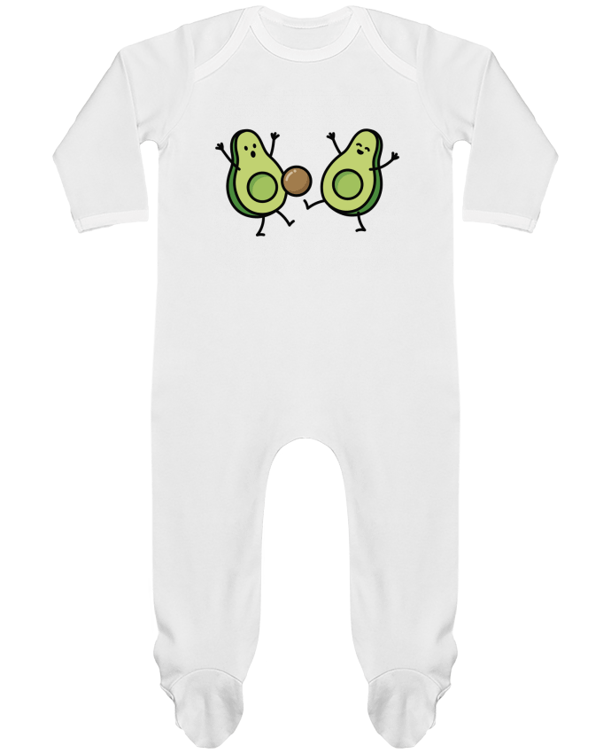 Baby Sleeper long sleeves Contrast Avocado soccer by LaundryFactory