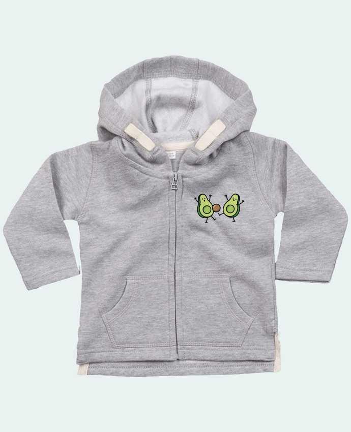 Hoddie with zip for baby Avocado soccer by LaundryFactory