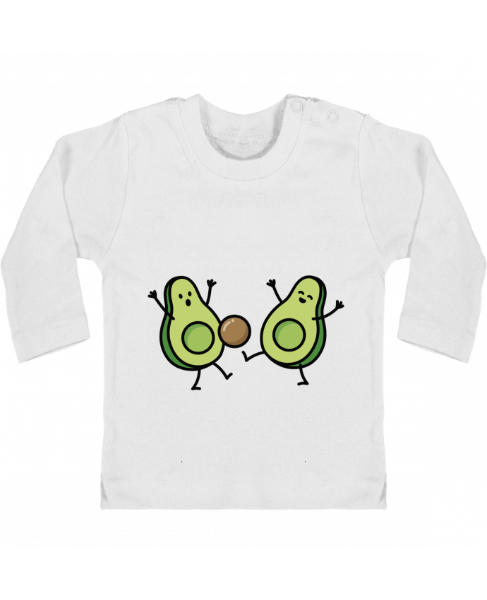 Camiseta Bebé Manga Larga con Botones  Avocado soccer manches longues du designer LaundryFactory