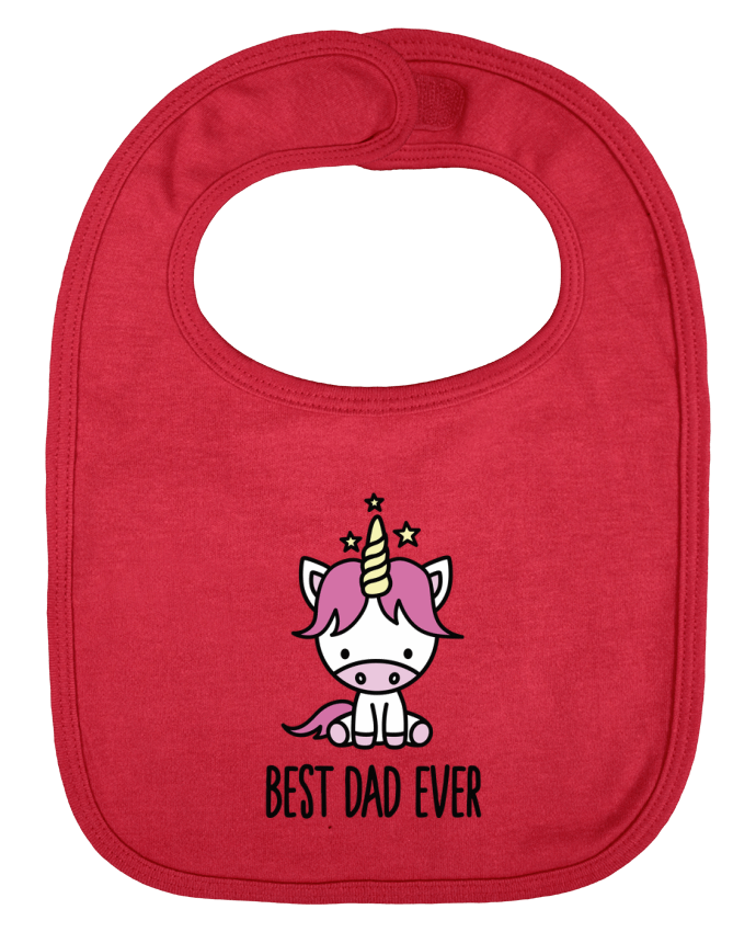 Baby Bib plain and contrast Best dad ever by LaundryFactory