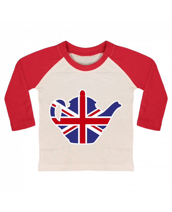 T-shirt baby Baseball long sleeve British tea pot by LaundryFactory