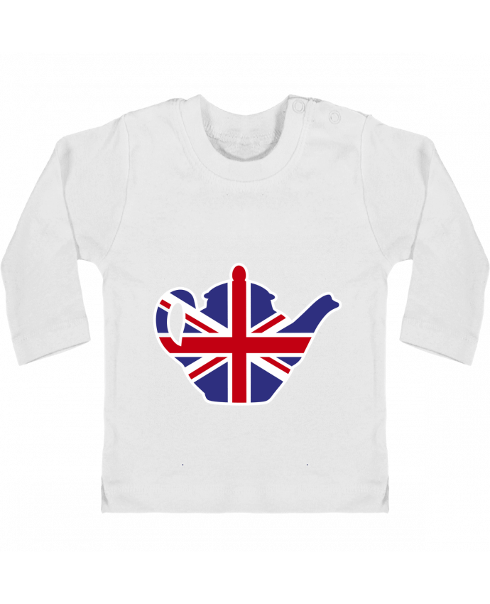 Baby T-shirt with press-studs long sleeve British tea pot manches longues du designer LaundryFactory