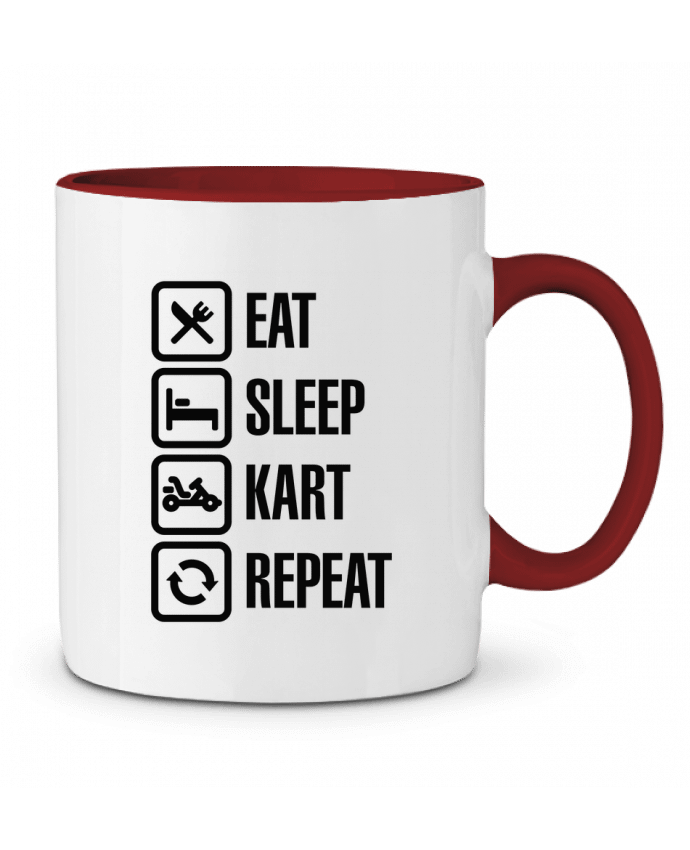 Two-tone Ceramic Mug Eat, sleep, kart, repeat LaundryFactory