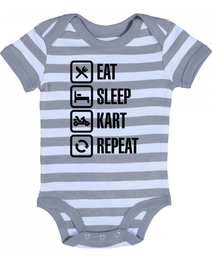 Body Bébé Rayé Eat, sleep, kart, repeat - LaundryFactory