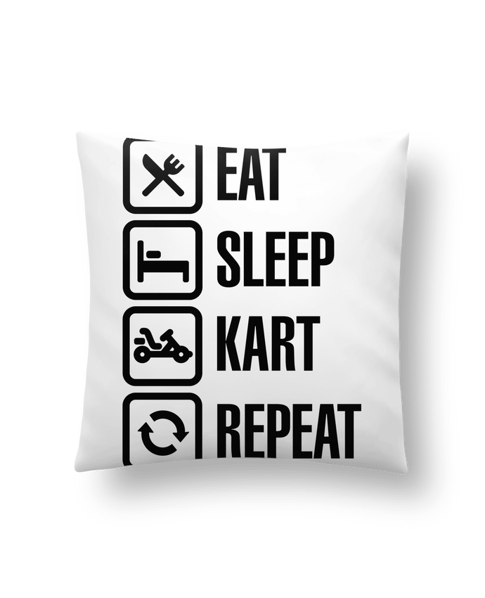 Coussin Eat, sleep, kart, repeat par LaundryFactory