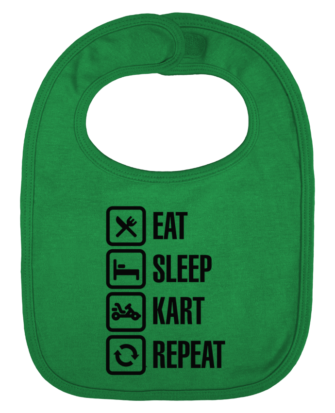 Bavoir bébé uni Eat, sleep, kart, repeat par LaundryFactory