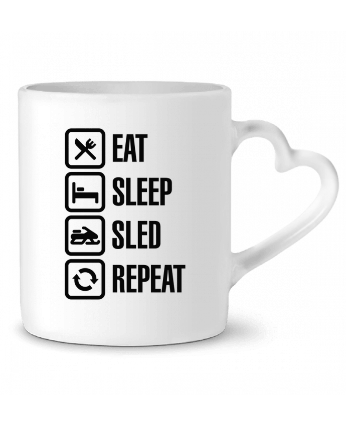 Mug Heart Eat, sleep, sled, repeat by LaundryFactory