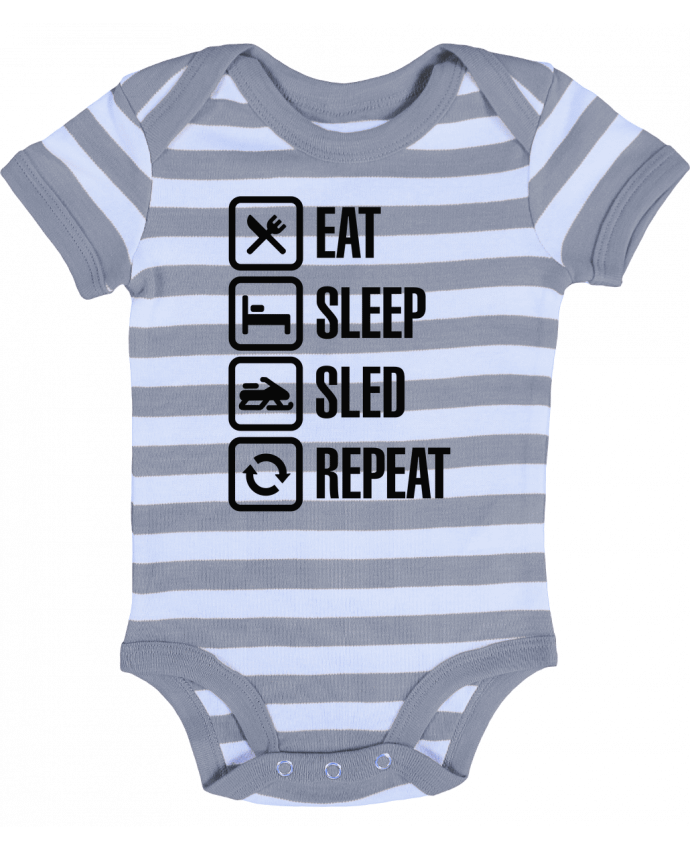 Baby Body striped Eat, sleep, sled, repeat - LaundryFactory