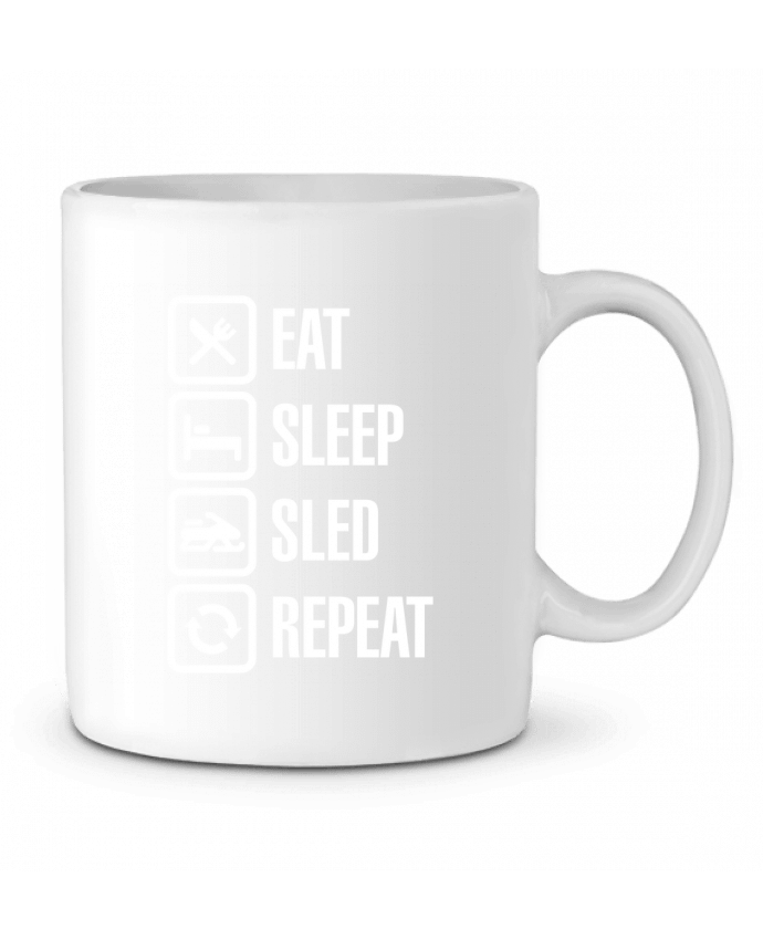Ceramic Mug Eat, sleep, sled, repeat by LaundryFactory