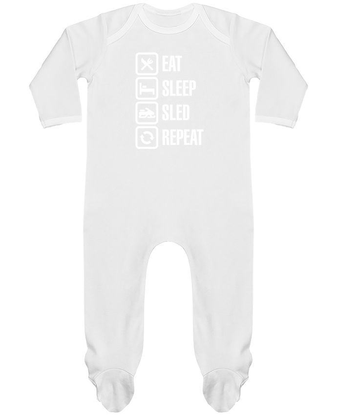 Baby Sleeper long sleeves Contrast Eat, sleep, sled, repeat by LaundryFactory