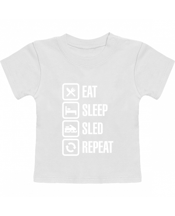 T-Shirt Baby Short Sleeve Eat, sleep, sled, repeat manches courtes du designer LaundryFactory