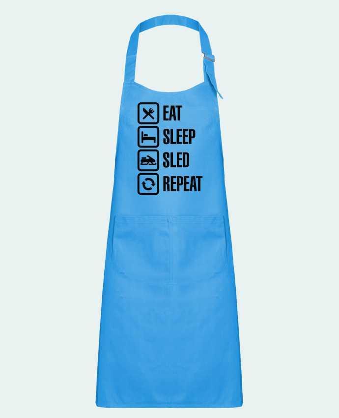 Kids chef pocket apron Eat, sleep, sled, repeat by LaundryFactory
