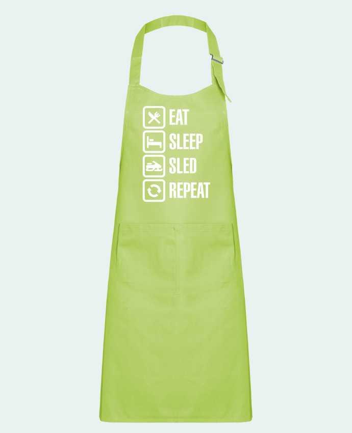 Kids chef pocket apron Eat, sleep, sled, repeat by LaundryFactory