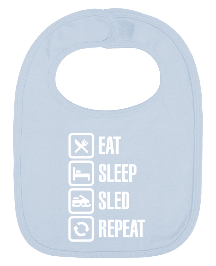 Bavoir bébé uni Eat, sleep, sled, repeat par LaundryFactory
