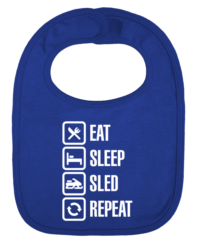 Bavoir bébé uni Eat, sleep, sled, repeat par LaundryFactory