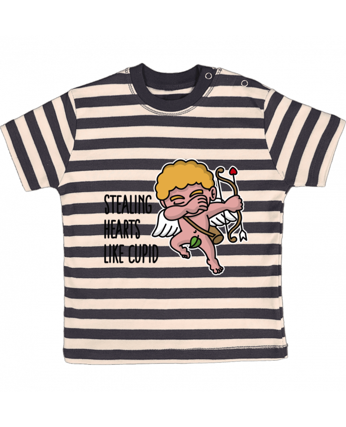 T-shirt baby with stripes Stealing hearts like cupid by LaundryFactory