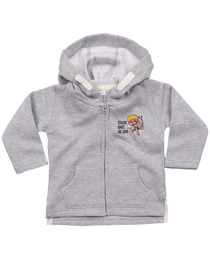 Hoddie with zip for baby Stealing hearts like cupid by LaundryFactory