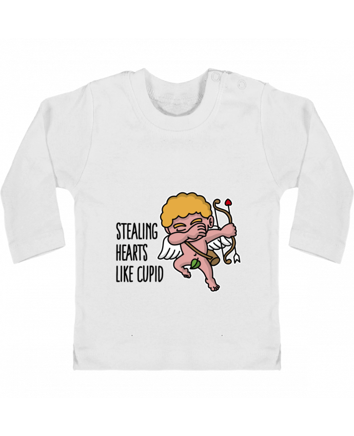 Baby T-shirt with press-studs long sleeve Stealing hearts like cupid manches longues du designer LaundryFactory
