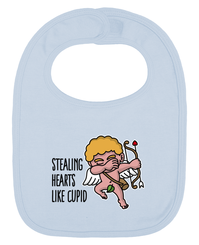 Baby Bib plain and contrast Stealing hearts like cupid by LaundryFactory