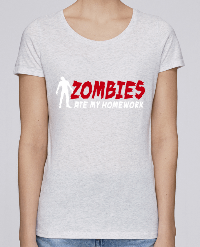 T-shirt Women Stella Loves Zombies ate my homework by LaundryFactory