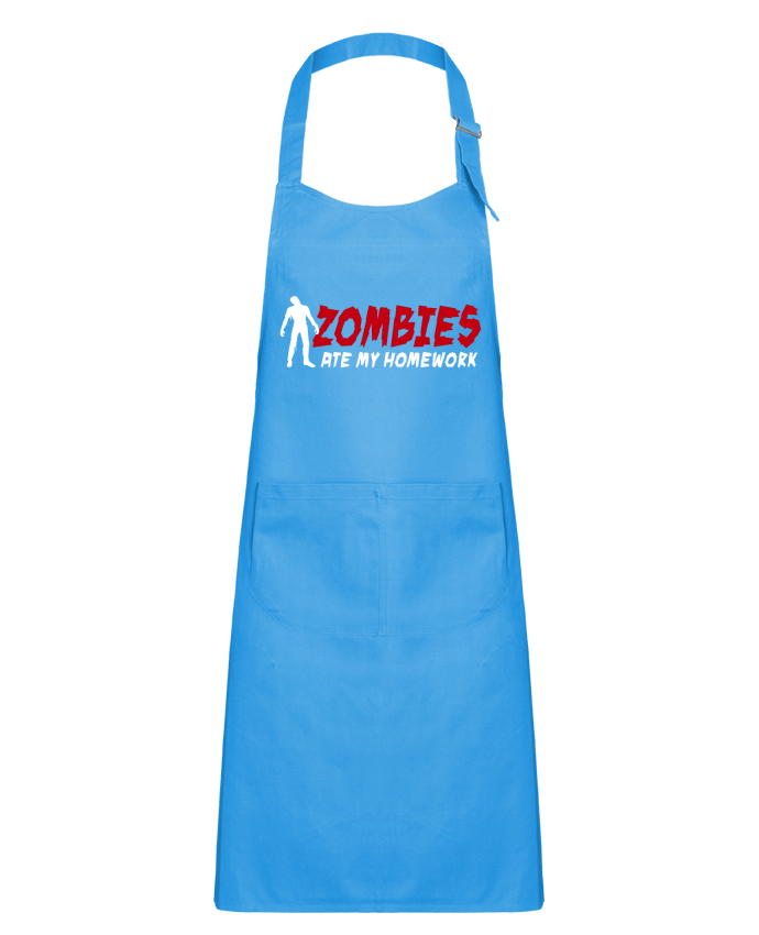 Kids chef pocket apron Zombies ate my homework by LaundryFactory
