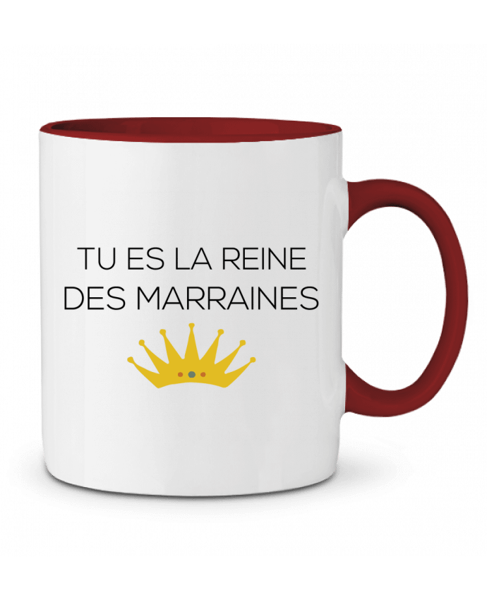 Mug bicolore Tu es la reine des marraines tunetoo