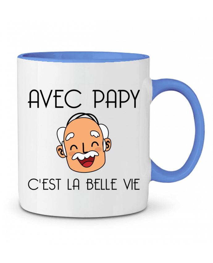 Two-tone Ceramic Mug Avec papy c'est la belle vie ! tunetoo
