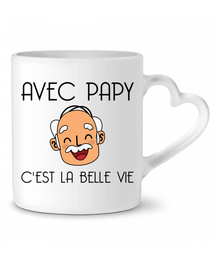 Mug Heart Avec papy c'est la belle vie ! by tunetoo