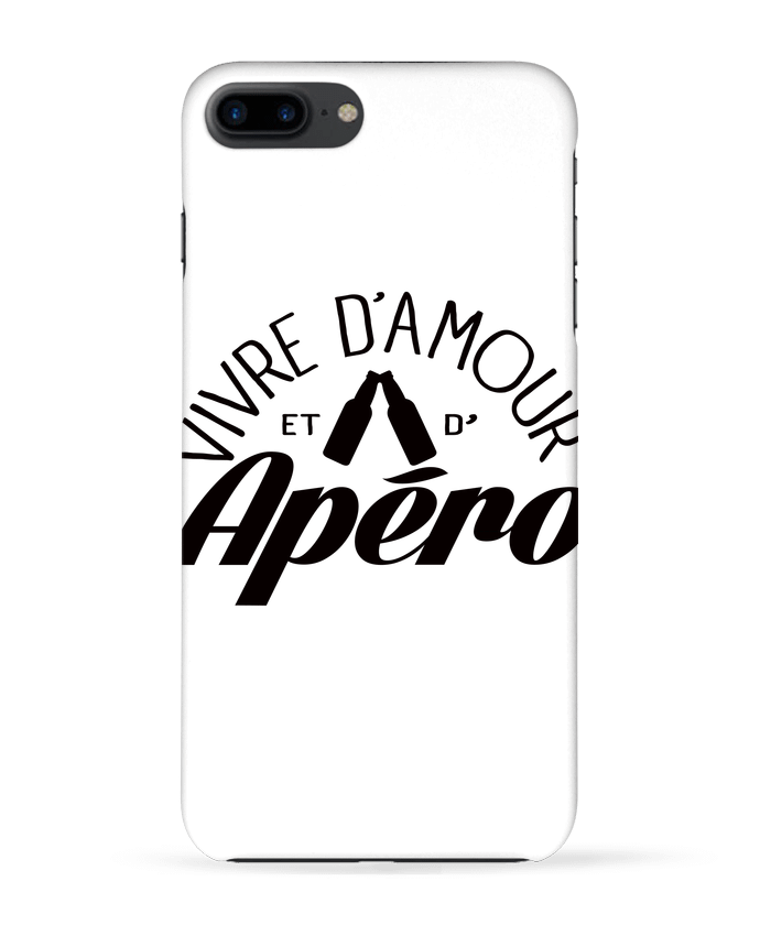 Coque iPhone 7 + Vivre d'Amour et d'Apéro par Freeyourshirt.com