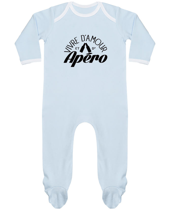 Body Pyjama Bébé Vivre d'Amour et d'Apéro par Freeyourshirt.com
